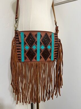 Western Style American Darling Fringe Crossbody Bag